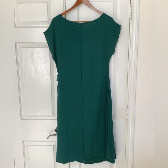 NWT See You Monday Green Dress Side Tie Cap Sleeve L - Picture 5 of 6